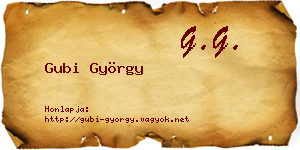 Gubi György névjegykártya